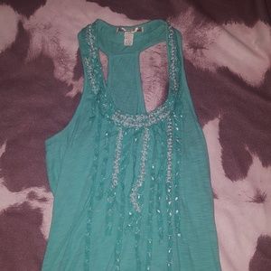 Beaded turquoise tank